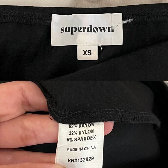 Revolve Superdown Women's Size XS Black Terri Moto Bodycon Mini Dress Rockabilly - Picture 3 of 17